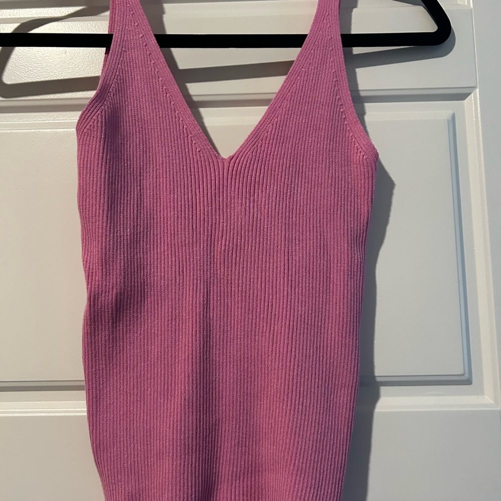 Mango Pink Ribbed Camisole Top - Picture 3 of 5